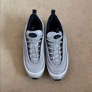 Nike Silver and Navy Air Max 97 Sneakers